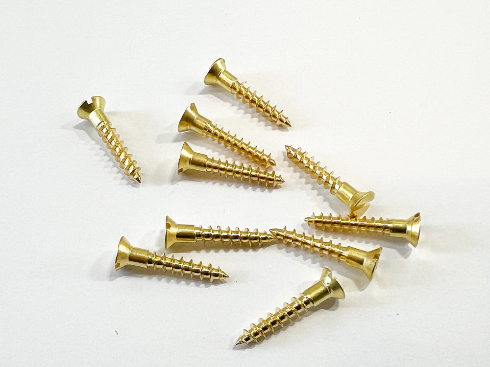 4 gauge X 3/8"  Slot head Brass screws (Pack of 10)