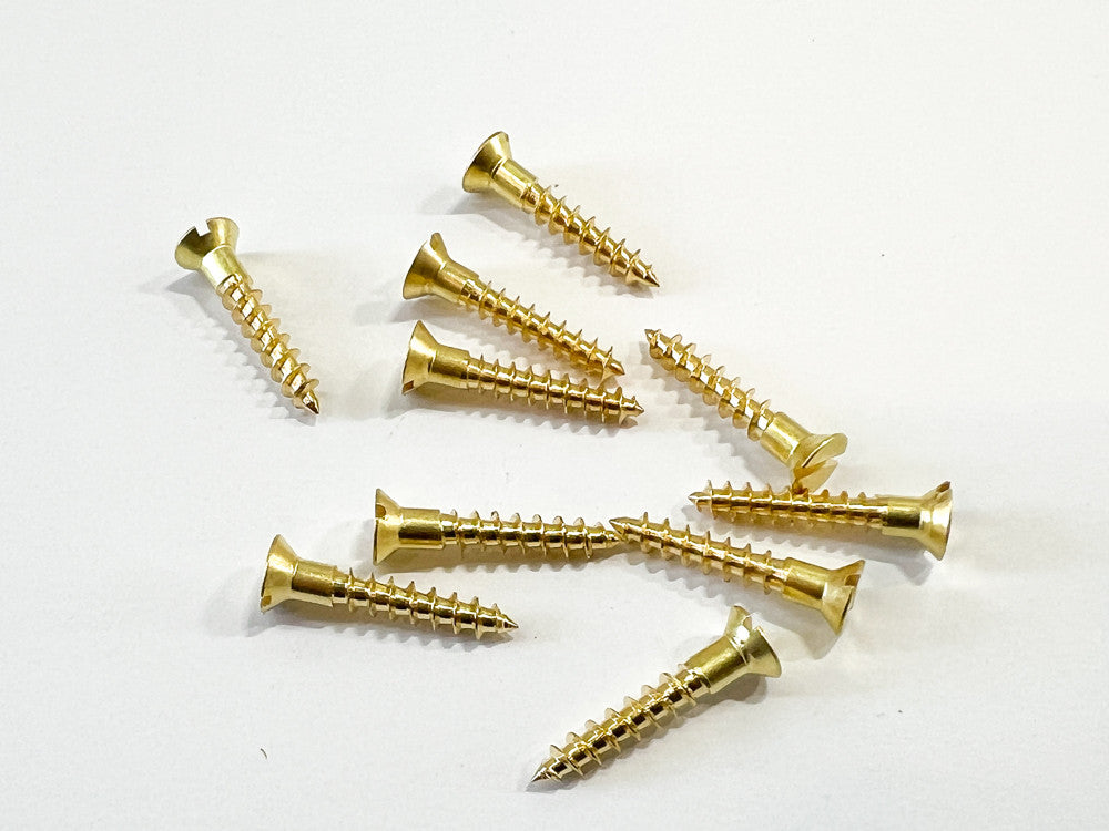 4 gauge X 3/8" Slot head Brass screws (Box of 100)