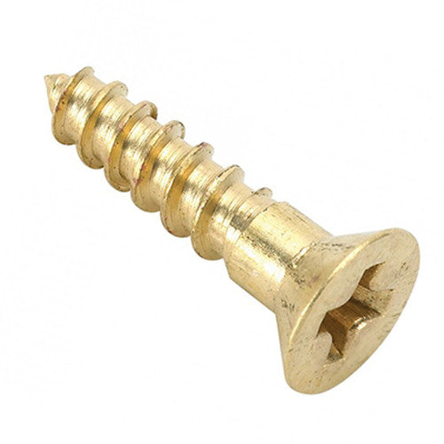 4 gauge X 1/2" phillips head Brass screws (Box of 100)